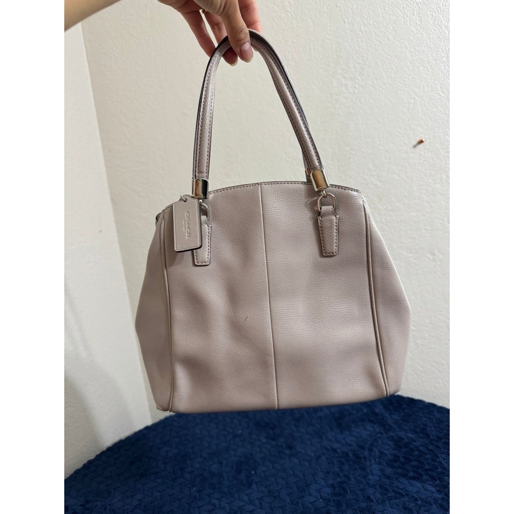 Coach Handbag Purse Minneta Chalk Cross‎ Grained Leather - Picture 8 of 10